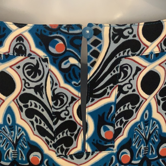 Ann Taylor Loft Outlet Dress Multiple Blues Size Medium - Picture 4 of 5